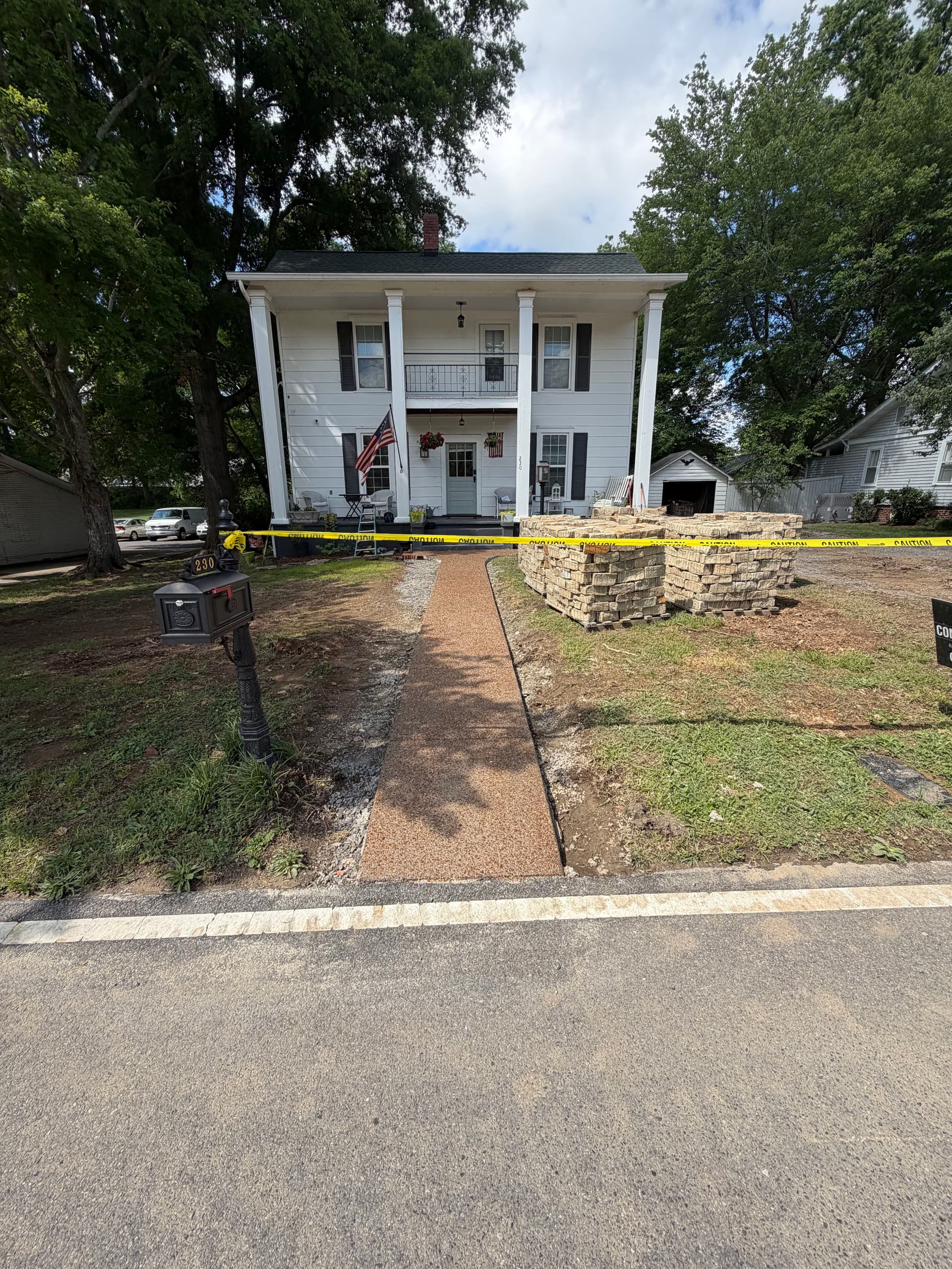 Stamped Concrete Driveway Built for a Historic Cleveland TN Home image