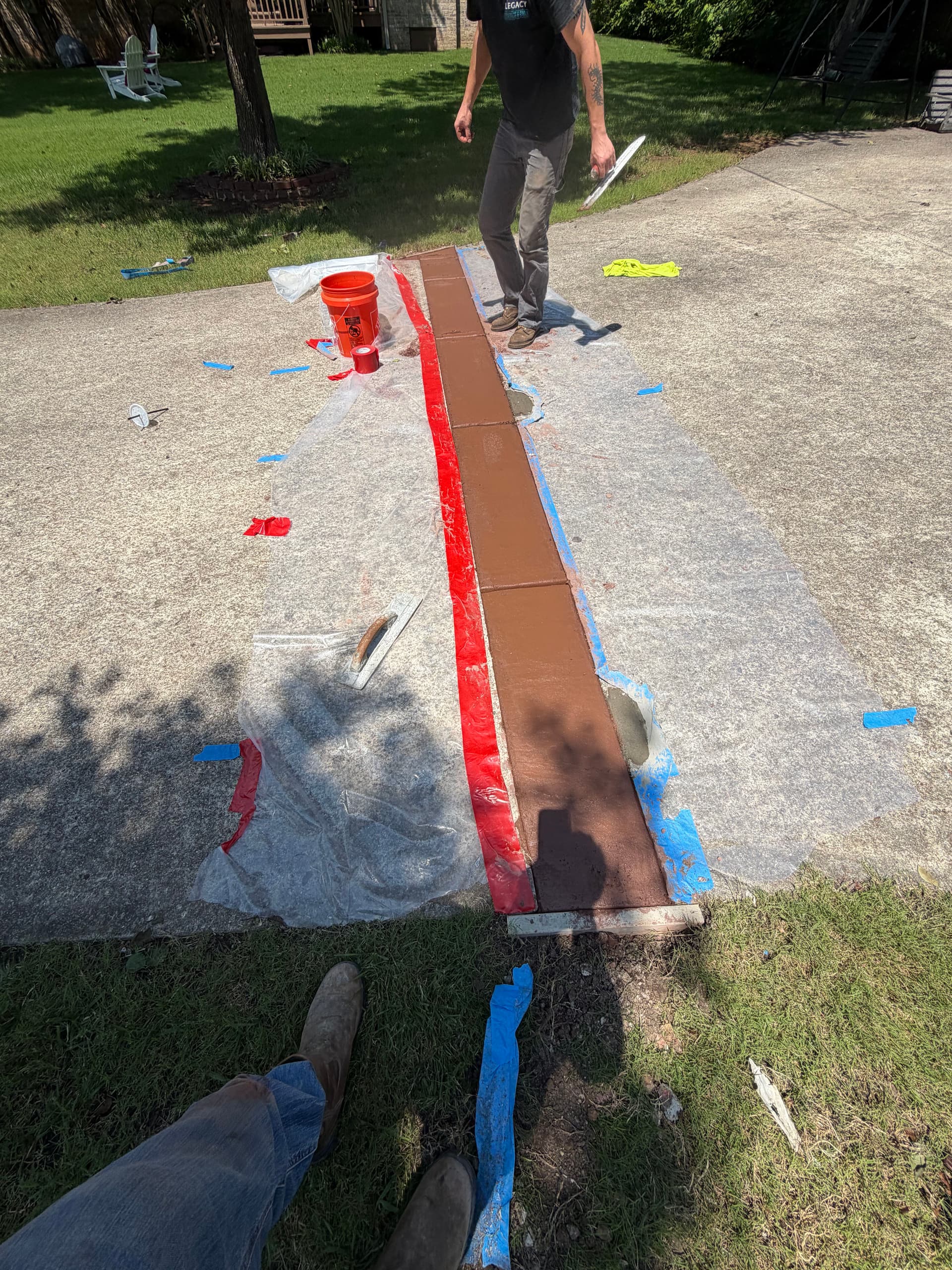Gallery photos for Sinking Driveway Strip Repair and Re-Stamp in Chattanooga: Image #1